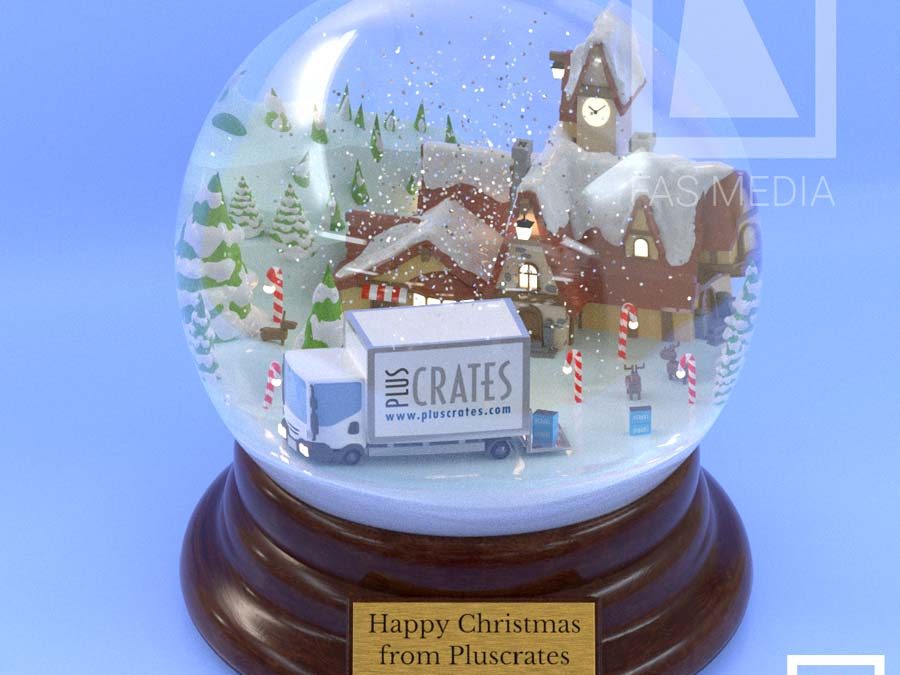 3D Snowglobe for Pluscrates Christmas Card 2018