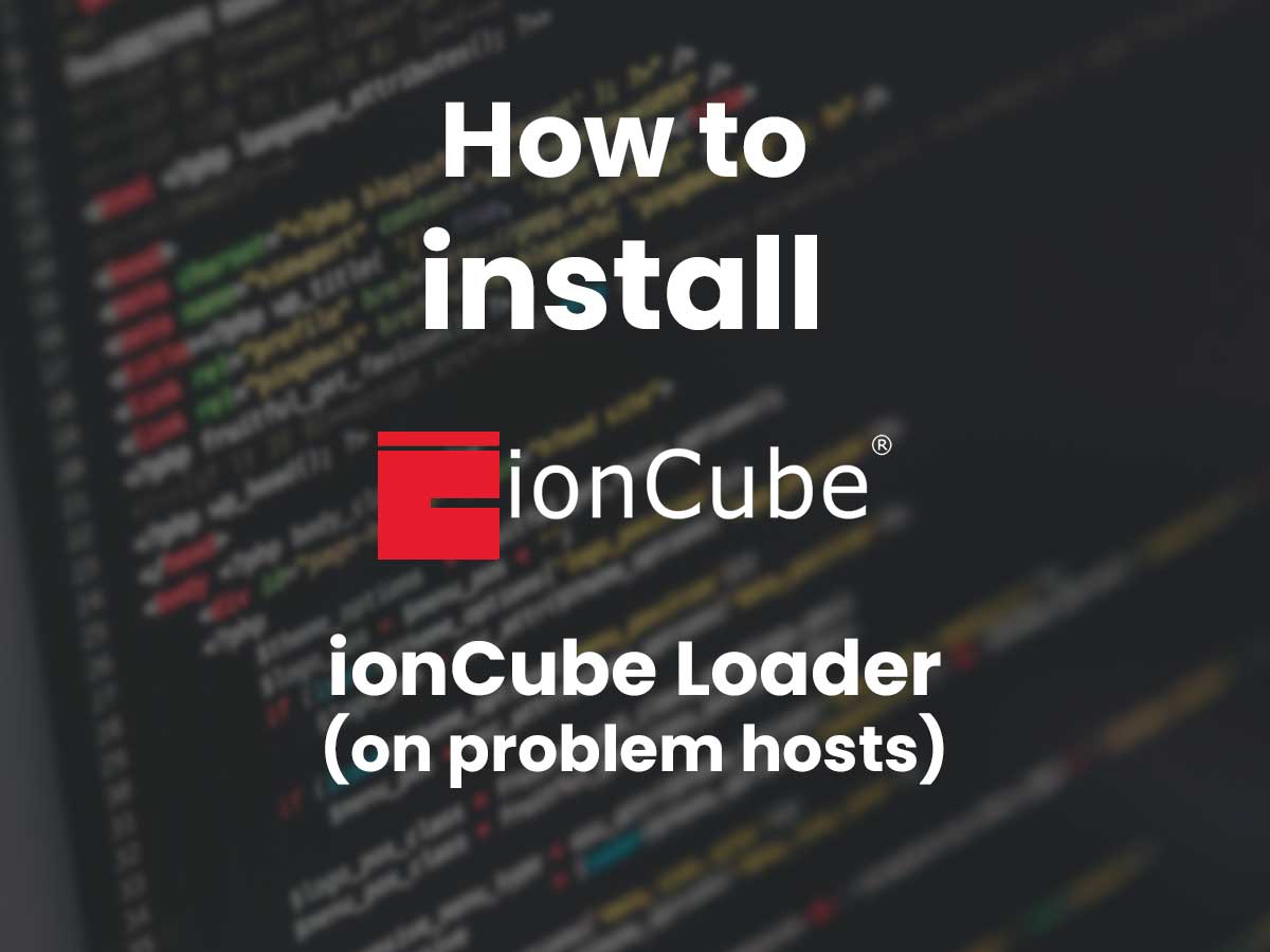 how to install ioncube loader on problem hosts